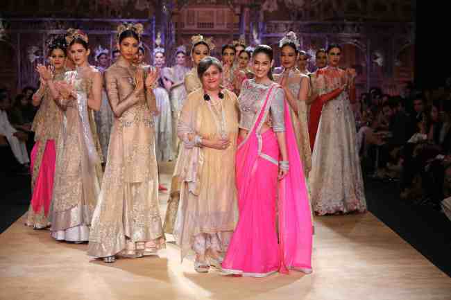  Sulakshana with Ileana D'Cruz at India Couture Week 2014