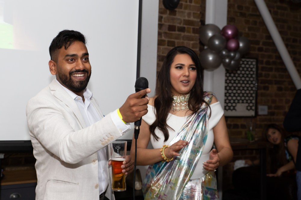 London Ki Ladki Indian Engagement Party | Engagement Outfit Ideas | NorBlack NorWhite Saree | Toraan Jewellery